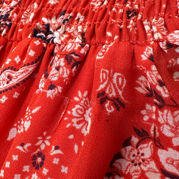 MISA Los Angeles Darla Off the Shoulder Dress Red Paisley - Picture 7 of 16